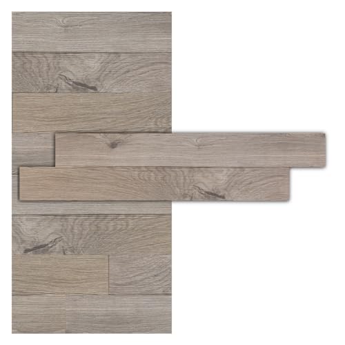 iWerk® – Holzpaneele grau | Wandpaneele selbstklebend in Steinoptik | Moderne Holzverkleidung für Wohnzimmer, Schlafzimmer & Flur | Wand - und Deckenpaneele in 3D Betonoptik – Design „Kiesel" von iWerk