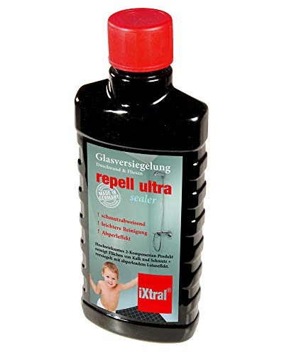 iXtral ® repell ultra Glasversiegelung vs Kalk & Schmutz für Duschwand Duschkabine Duschabtrennung von iXtral