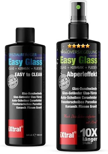 iXtral Easy Glass Versiegelung Set mit Nanoreiniger + Glasversiegelung Nanoversiegelung f. Duschwand-Glas Glasfenster reinigen + versiegeln gegen Schmutz Kalk für Lotuseffekt Abperleffekt iXtral Easy Glass Versiegelung Set mit Nanoreiniger + Glasversiegelung Nanoversiegelung f. Duschwand-Glas Glasfenster reinigen + versiegeln gegen Schmutz Kalk für Lotuseffekt Abperleffekt von iXtral