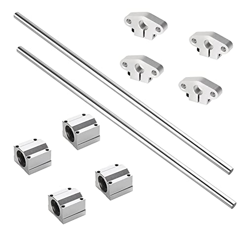 iYueMps 2 Stück 100mm Linearwelle 8mm Durchmesser Linearführung Set Horizontale Präzisionswelle Linearschiene mit Linearkugellager Horizontaler Wellen halterung für 3D Drucker CNC DIY von iYueMps