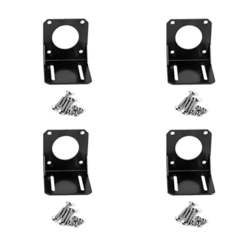 iYueMps 4 Stück 57mm Schrittmotor Halterung Nema 23 Schrittmotorhalter L-förmiger fester Sitz aus legiertem Stahl mit Schrauben und Muttern für CNC 3D Drucker DIY von iYueMps