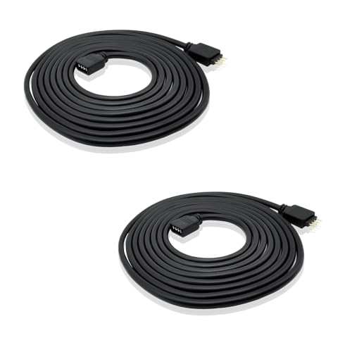 iYueMps LED Strip Verlängerung Kabel,2 Stück 3m LED Kable Verlängerung Anschluss Kabel für 3528 5050 2835 RGB LED Strip Led Streifen 4 pin DIY Zubehör (Schwarz) von iYueMps