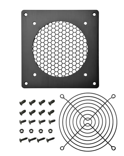 iYueMps Lüftungsgitter 120mm Lüftergitter Lüfterabdeckun Abdeckung gebürstetes Metallgitter für PC Computer AV Elektronikschränke (1 Set) von iYueMps
