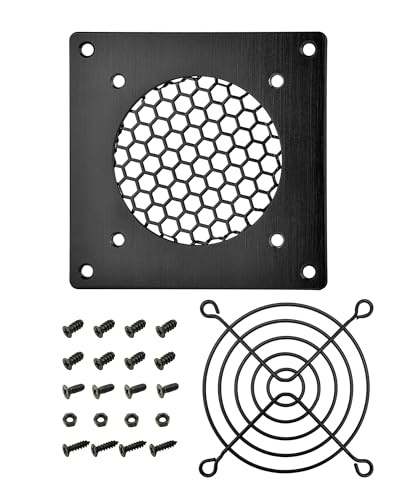 iYueMps Lüftungsgitter 80mm Lüftergitter Lüfterabdeckun Abdeckung gebürstetes Metallgitter für PC Computer AV Elektronikschränke (1 Set) von iYueMps