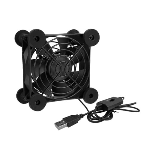 iYueMps USB Ventilator 80mm 5V PC Lüfter, 80mm USB Lüfter leise Gehäuselüfter mit 3 Einstellbare Geschwindigkeiten Kompatibel mit PS4/Computer/AV Schrank/TV Box/Router von iYueMps