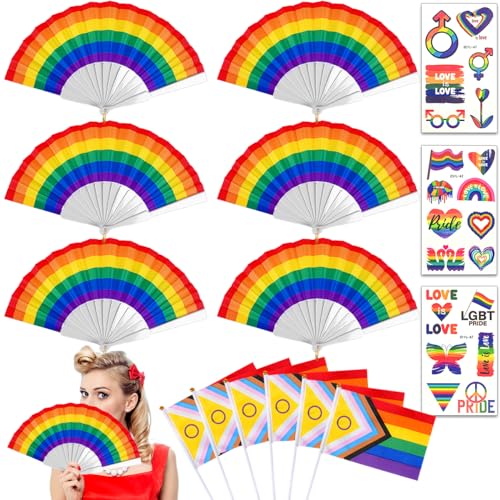 iZoeL 6 STK Regenbogen Fächer pride Handfächer Faltfächer,Regenbogen Tattoo Gay Pride Accessories LGBTQ Zubehör für Sommer Frauen Männer Homosexuell Stolz Pride Month Party Dekoration iZoeL 6 STK Regenbogen Fächer pride Handfächer Faltfächer,Regenbogen Tattoo Gay Pride Accessories LGBTQ Zubehör für Sommer Frauen Männer Homosexuell Stolz Pride Month Party Dekoration von iZoeL