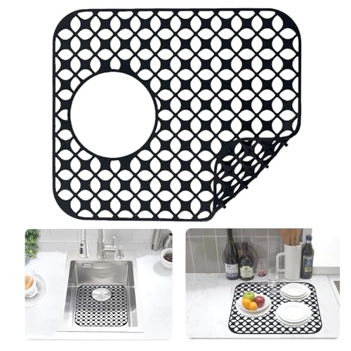 Silikon Spülbeckenmatte, Abtropfmatte Geschirr 34x30cm, iAnomla Sink Mat Spülmatte für Spülbecken, Rutschfeste Einlage Matte für Spülbecken, Matte Spülbeckenschutz Waschbecken Spülmatte Abtropfmatte von ianomla