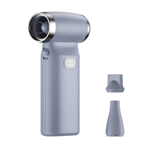 iaoskqwu Außenventilator mit hoher Windgeschwindigkeit und eingebauter 6000 mAh Batterie zum Blasen von ABS. Einstellbare Windgeschwindigkeit von 100 Stufen, Blau von iaoskqwu