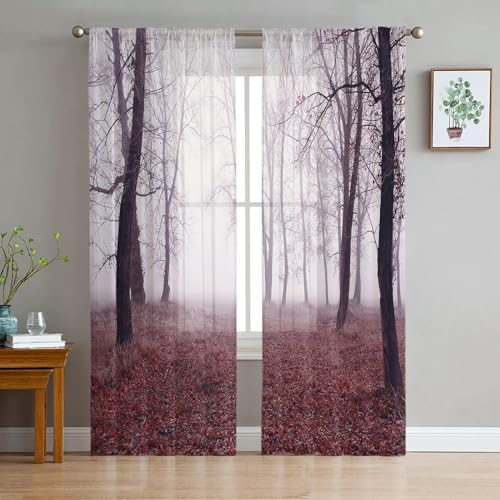 iapp CL-1 Vorhang,Cloud Forest Quiet Scenery Window Treatment Tulle Modern Sheer Curtains for Kitchen Living Room The Bedroom Curtains Decoration von iapp