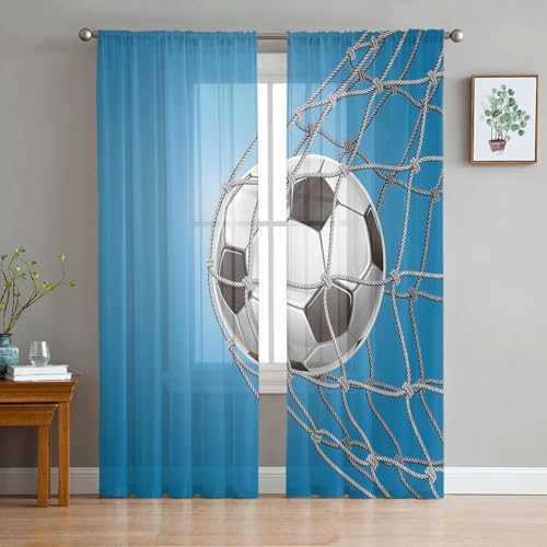 iapp CL-1 Vorhang,Football Net Blue Gradient Sheer Curtains Living Room Window Tulle Curtains Bedroom Veiling Curtains Decor Drapes von iapp