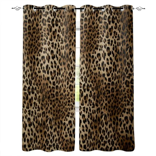 iapp CL-1 Vorhang,Leopard Print Blackout Curtains for Living Room Bedroom Window Treatment Blinds Drapes Kitchen Curtains von iapp