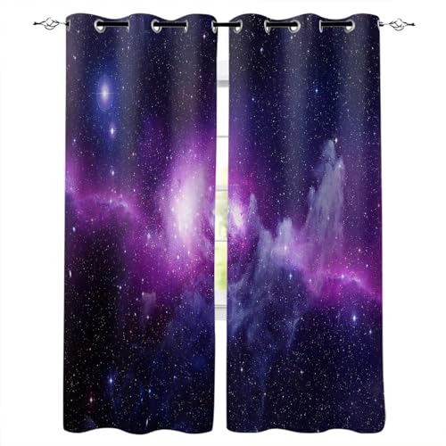 iapp CL-1 Vorhang,Purple Galaxy Sky Blackout Curtains for Living Room Bedroom Window Treatment Blinds Drapes Kitchen Curtains von iapp