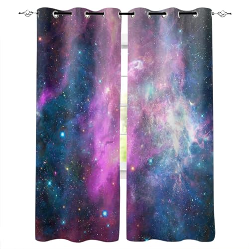 iapp CL-1 Vorhang,Purple Starry Sky Blackout Curtains for Living Room Window Curtains for Bedroom Kitchen Curtains Drapes Blinds von iapp