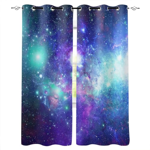 iapp CL-1 Vorhang,Starry Sky Universe Stars Blackout Curtains for Living Room Bedroom Window Treatment Blinds Drapes Kitchen Curtains von iapp