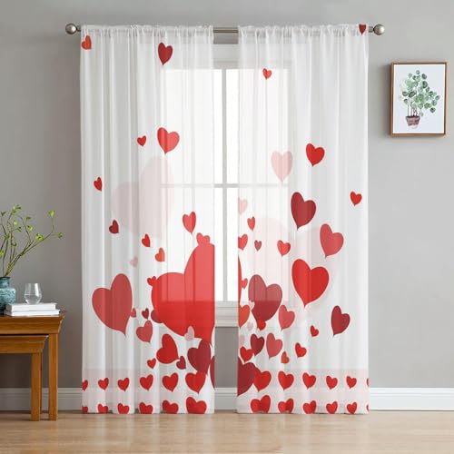 iapp CL-1 Vorhang,White Red Window Treatment Tulle Modern Sheer Curtains for Kitchen Living Room The Bedroom Curtains Decoration von iapp