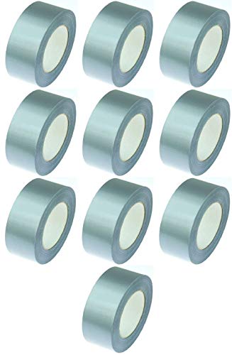 iapyx 10 Rollen Klebeband Gewebeband 50 m x 48 mm SILBER - Panzerband Steinband Gaffa Tape Reparaturband (Silber, 10 Rollen) von iapyx