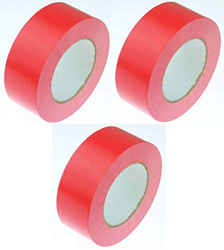 iapyx 3 Rollen Klebeband Gewebeband 50 m x 48 mm ROT - Panzerband Steinband Gaffa Tape Reparaturband (Rot, 3 Rollen Rot) von iapyx