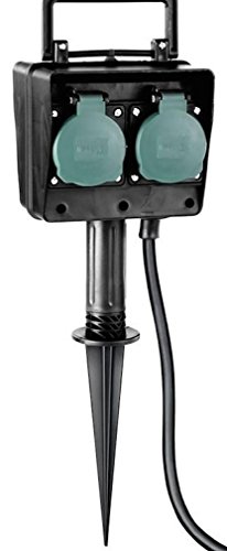 Gartensteckdose mit Erdspiess 4-fach 1.5m Kabel H07RN-F3G1,5 , iapyx® von iapyx