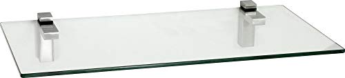 ib style® Glasregal 10mm | mit Befestigungsclip Quadro Silbermatt | Klar | 40x15cm von ib style