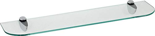 ib style® Glasregal 6mm |inkl. Befestigungsclip CLASSICO Verchromt | 11 Größen| 2 Dekore | Klar | 50 x 12 cm von ib style