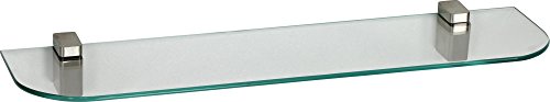 ib style® Glasregal 6mm |inkl. Befestigungsclip CONO Edelstahloptik | 8 Größen| 2 Dekore | Klar | 50 x 12 cm von ib style