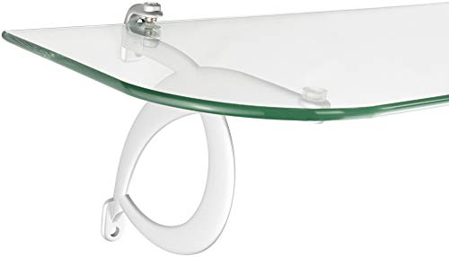 ib style® Glasregal 6mm |inkl. Befestigungsclip ELLIS Silbermatt| 6 Größen| 2 Dekore | Klar | 60 x 30 cm von ib style