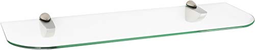 ib style® Glasregal 6mm |inkl. Befestigungsclip PELI Edelstahloptik | 11 Größen| 2 Dekore | Klar | 50 x 12 cm von ib style