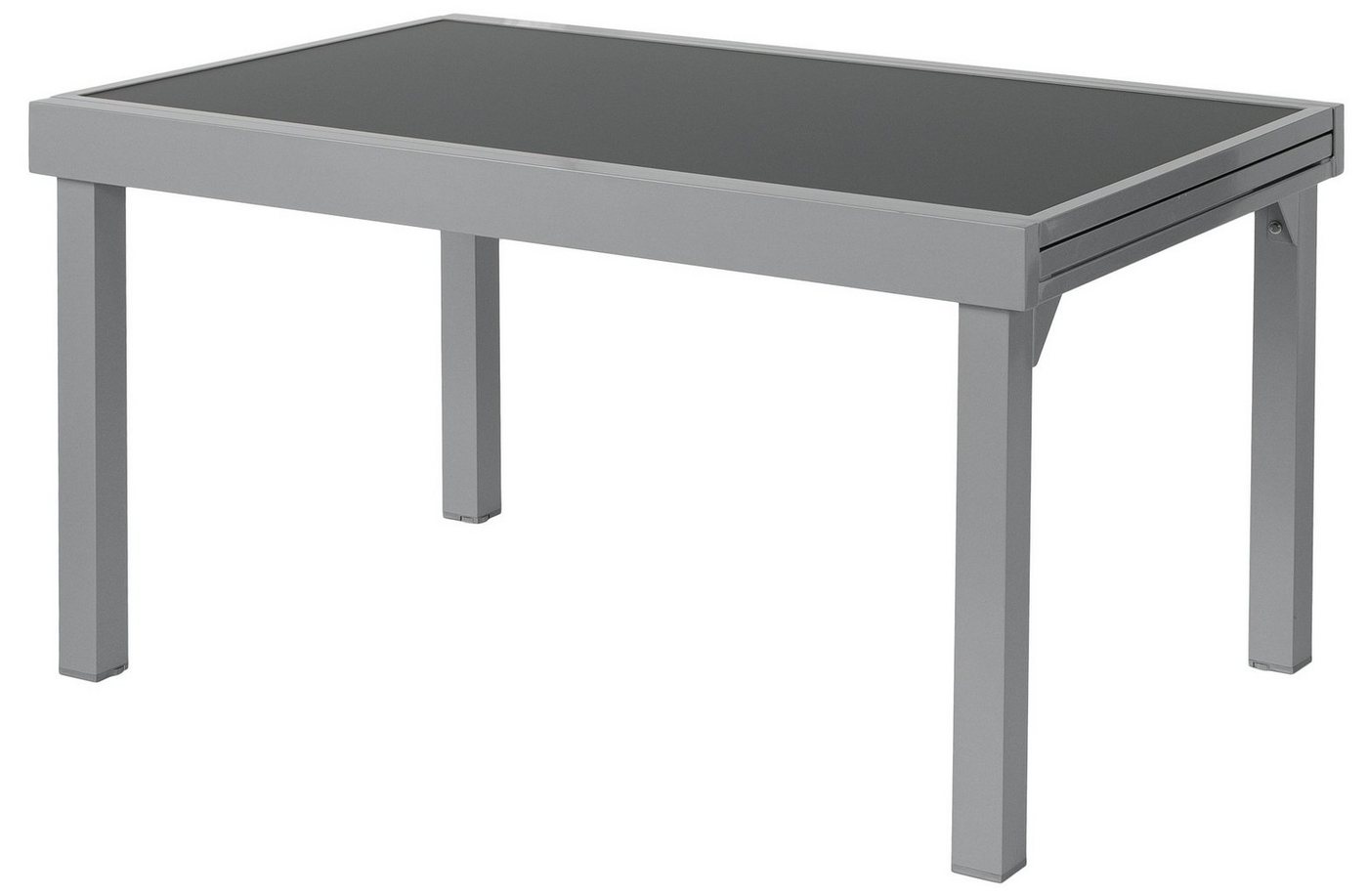 ib style Gartentisch Diplomat XXL Ausziehtisch 135 - 270 cm Anti Fingerprint silber (Tisch), Anti-Fingerprint - ESG-Sicherheitsglas - Aluminium von ib style