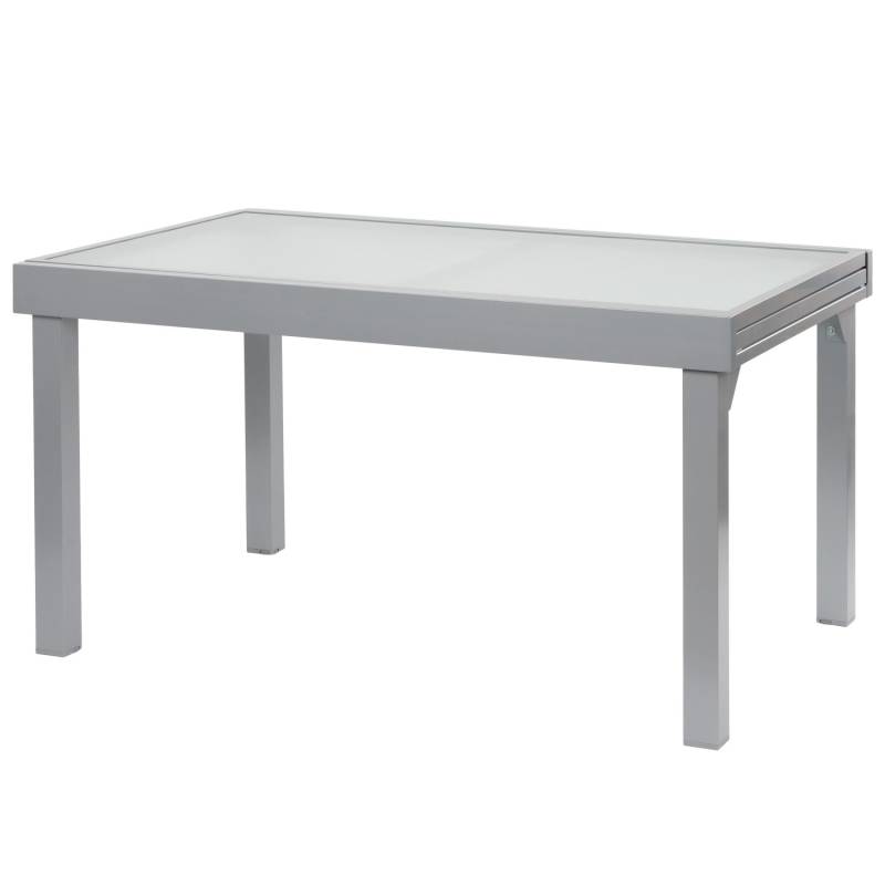 ib style Gartentisch Diplomat XXL 135-270 cm Ausziehbar Aluminium Rostfrei Silber von ib style