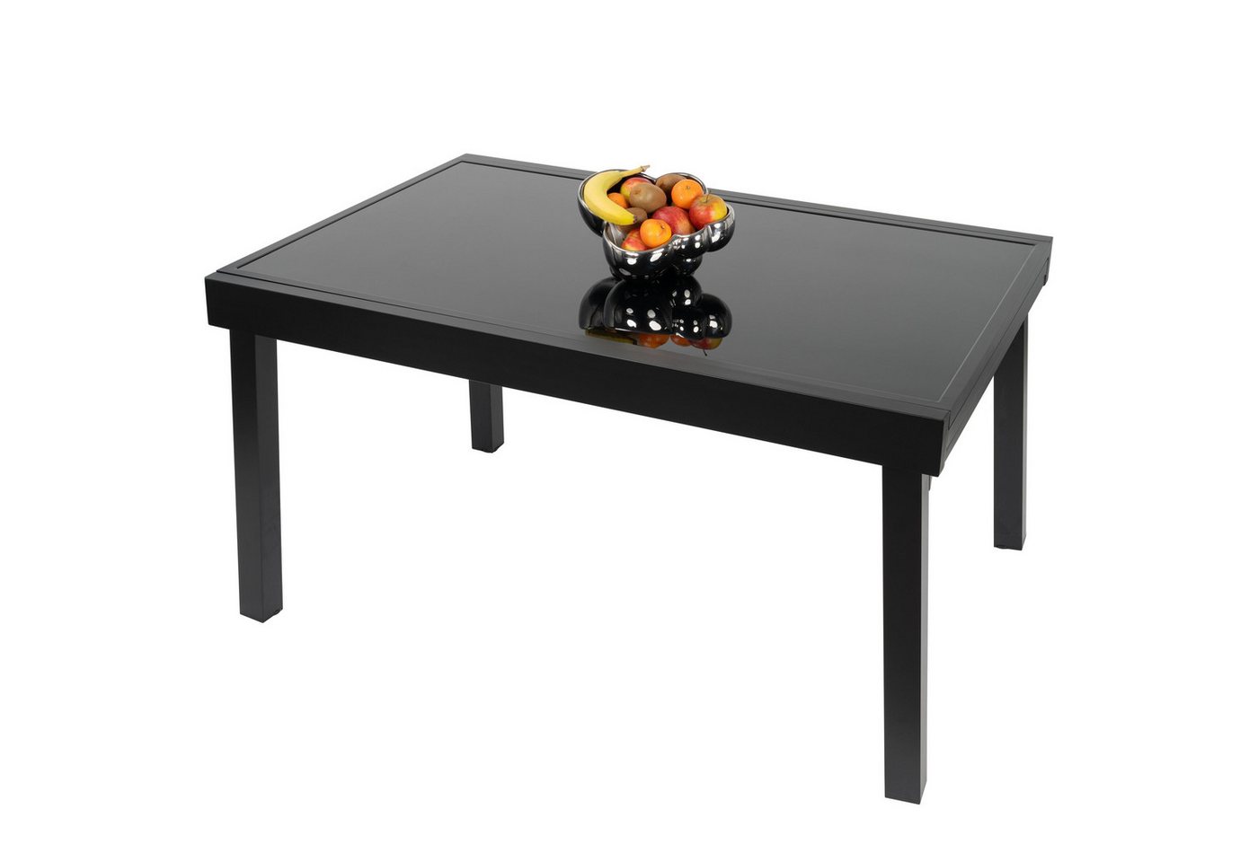 ib style Gartentisch Diplomat XXL Ausziehtisch 135 - 270 cm schwarz (Tisch), Gartentisch - ESG-Sicherheitsglas - Aluminium - ausziehbar von ib style