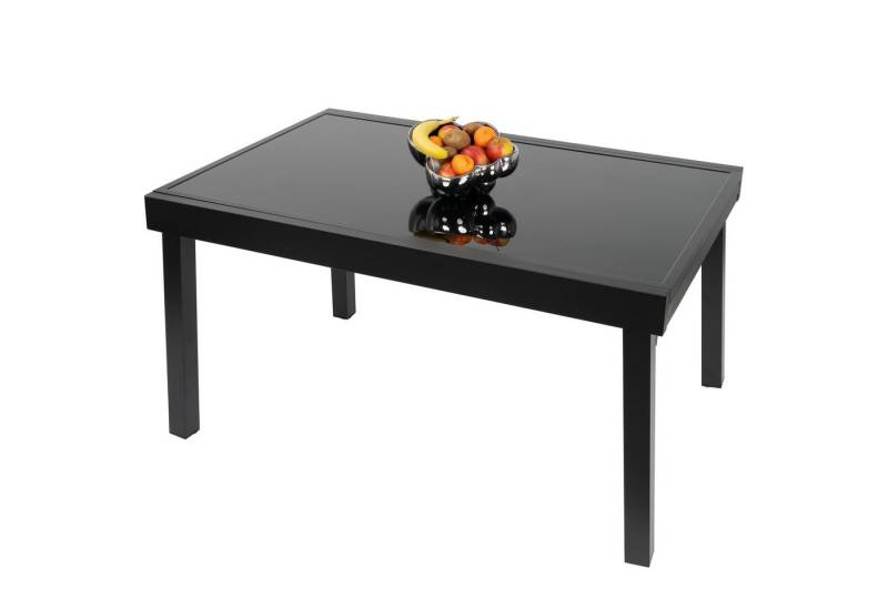 ib style Gartentisch Diplomat XXL Ausziehtisch 135 - 270 cm schwarz (Tisch), Gartentisch - ESG-Sicherheitsglas - Aluminium - ausziehbar von ib style