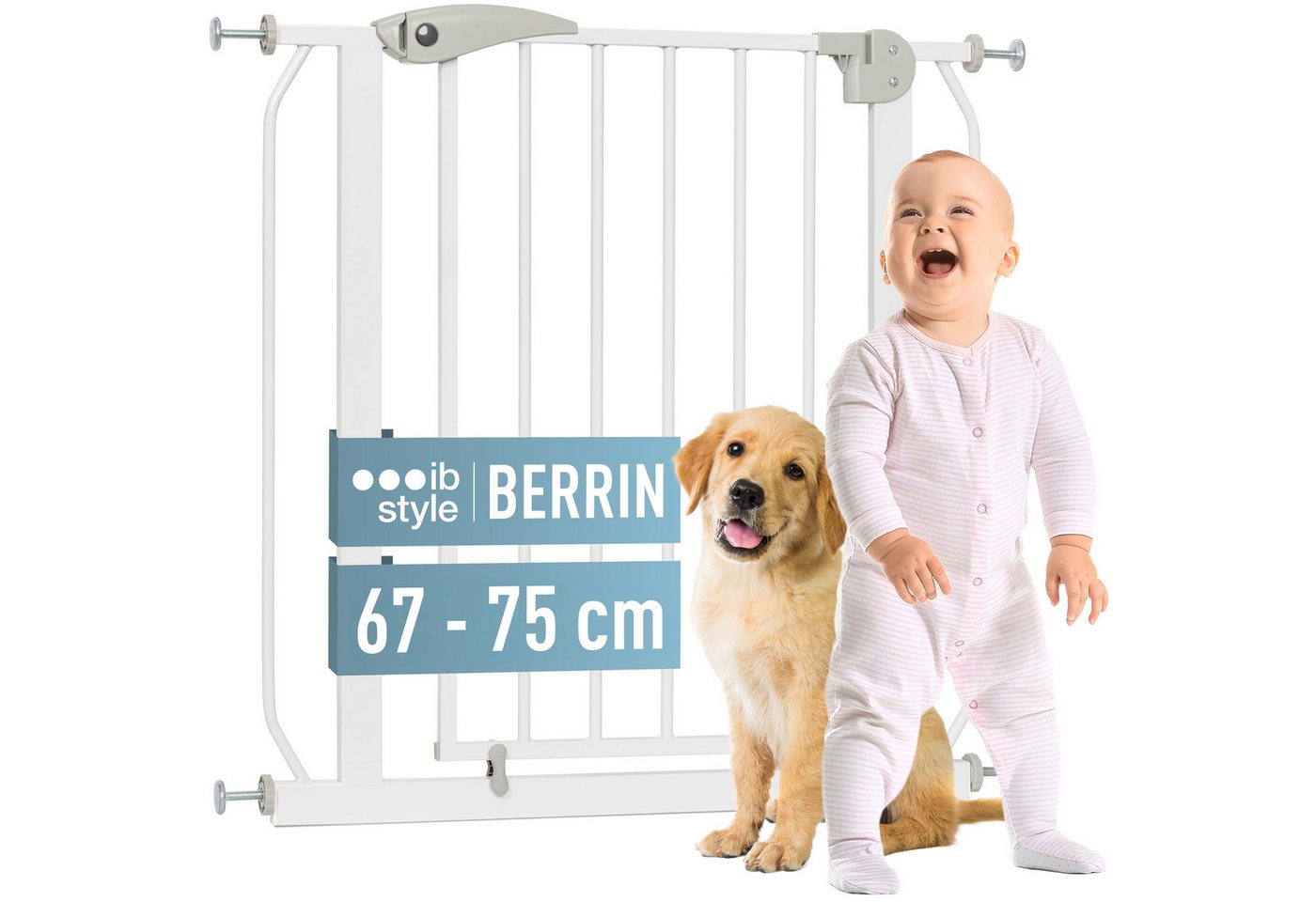 ib style Türschutzgitter Berrin S, Ohne Bohren, Sicherheitsgitter für Türen und Treppen, Zum Klemmen ib style Türschutzgitter Berrin S, Ohne Bohren, Sicherheitsgitter für Türen und Treppen, Zum Klemmen von ib style