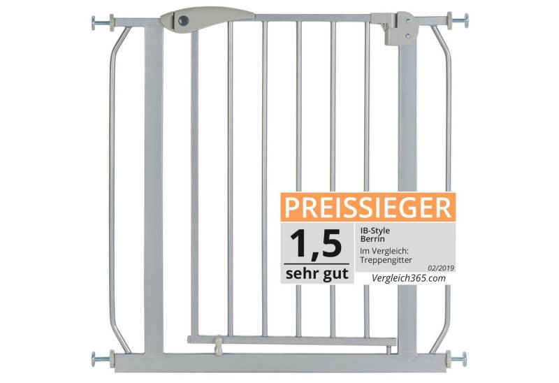 ib style Türschutzgitter Berrin, Ohne Bohren, Sicherheitsgitter für Türen und Treppen, Zum Klemmen von ib style