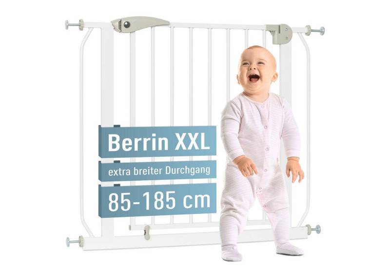 ib style Türschutzgitter Berrin XXL Treppengitter inkl. 2x Y-Spindel 85-95 cm, Extra breiter Durchgang, Schutzgitter, Ohne Bohren ib style Türschutzgitter Berrin XXL Treppengitter inkl. 2x Y-Spindel 85-95 cm, Extra breiter Durchgang, Schutzgitter, Ohne Bohren von ib style