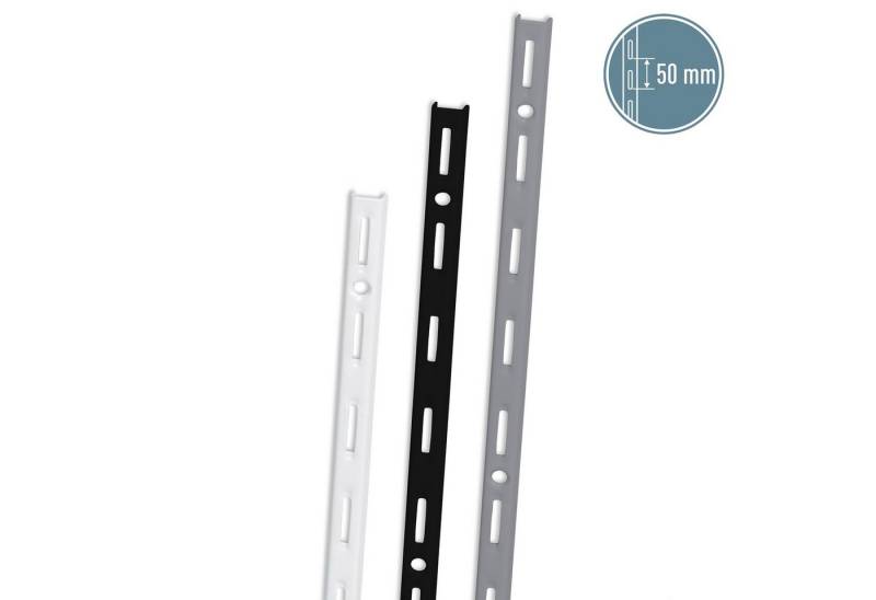 ib style Wandregal 10er Set Wandschienen 1-reihig 100cm Silbermatt, Regalschiene - Raster 50mm ib style Wandregal 10er Set Wandschienen 1-reihig 100cm Silbermatt, Regalschiene - Raster 50mm von ib style