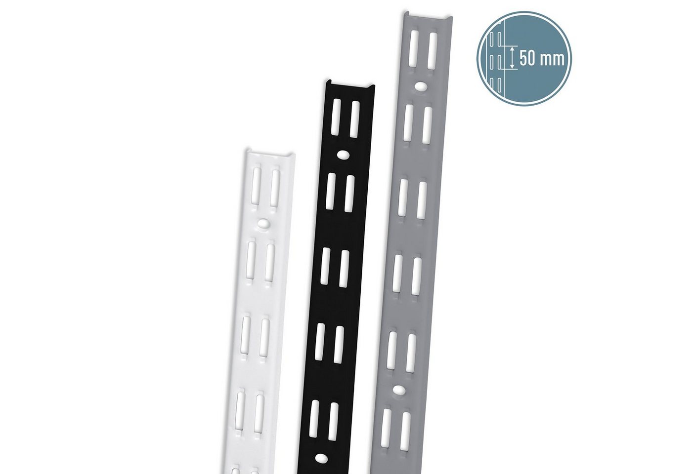 ib style Wandregal 10er Set Wandschienen 2-reihig 100cm Silbermatt, Regalschiene - Raster 50mm ib style Wandregal 10er Set Wandschienen 2-reihig 100cm Silbermatt, Regalschiene - Raster 50mm von ib style