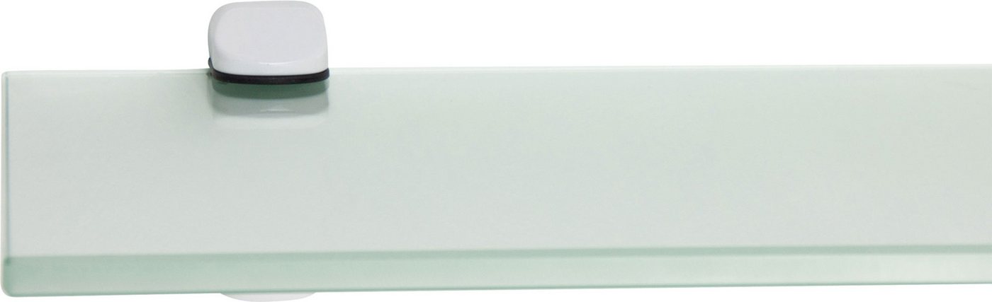 ib style Wandregal Glasregal 10mm satiniert 40 x 15 cm + Clip CUCALE Weiß, Glasboden aus ESG-Sicherheitsglas - Wandregal von ib style