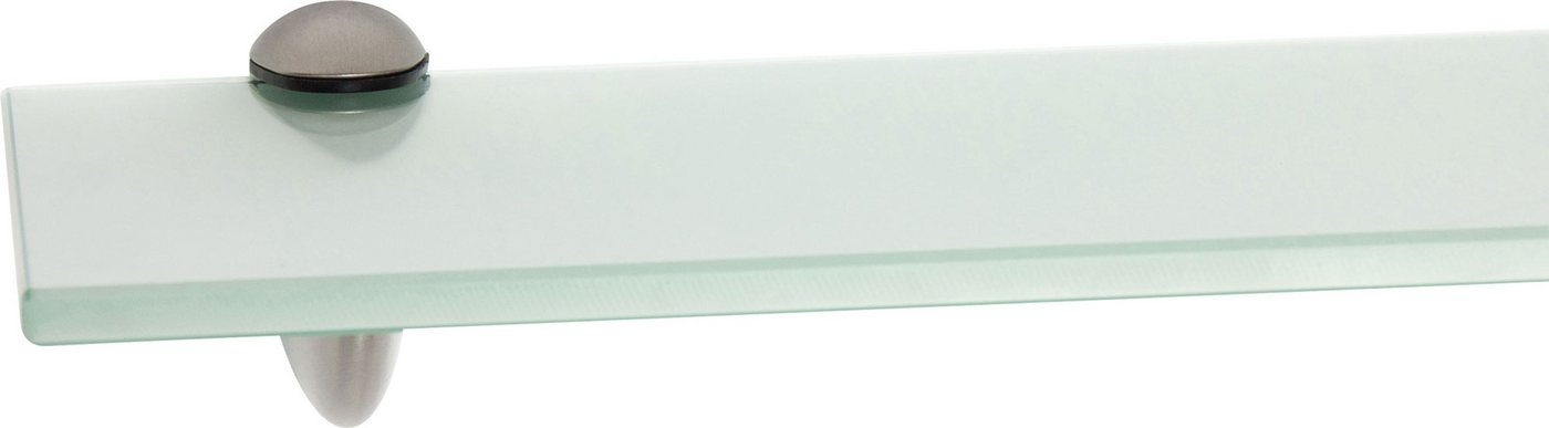 ib style Wandregal Glasregal 10mm satiniert 40 x 20 cm + Clip CLASSICO Edelstahloptik, Glasboden aus ESG-Sicherheitsglas - Wandregal von ib style