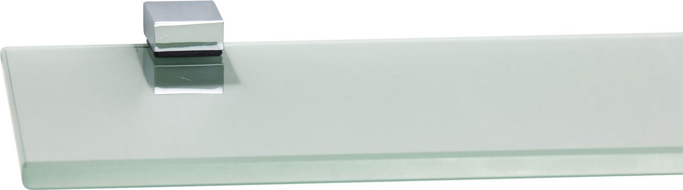 ib style Wandregal Glasregal 10mm satiniert 40 x 20 cm + Clip KUBI Verchromt, Glasboden aus ESG-Sicherheitsglas - Wandregal von ib style