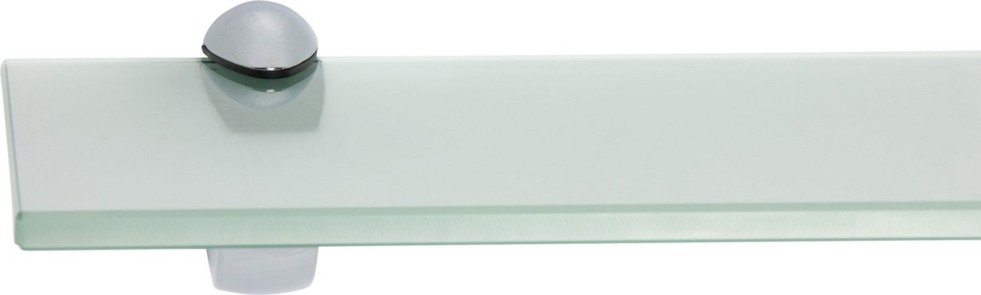 ib style Wandregal Glasregal 10mm satiniert 40 x 30 cm + Clip PELI Verchromt, Glasboden aus ESG-Sicherheitsglas - Wandregal von ib style