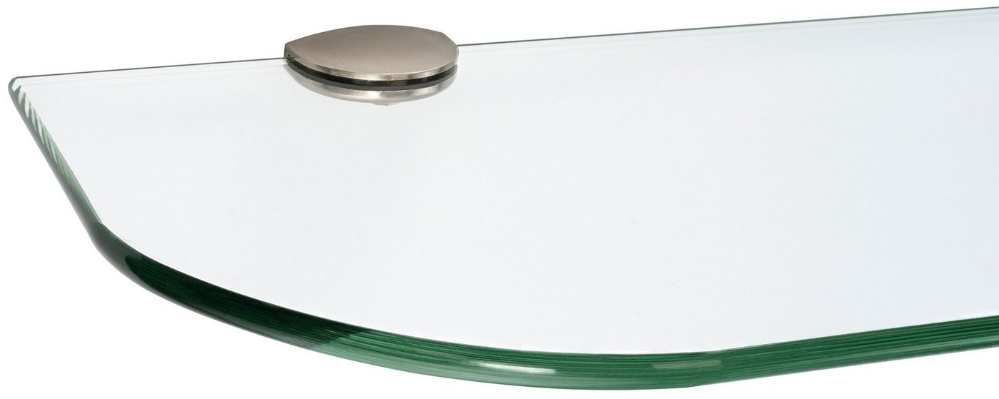 ib style Wandregal Glasregal 6mm klar 60 x 15 cm + Clip ROMY Edelstahloptik, Glasboden aus ESG-Sicherheitsglas - Wandregal von ib style