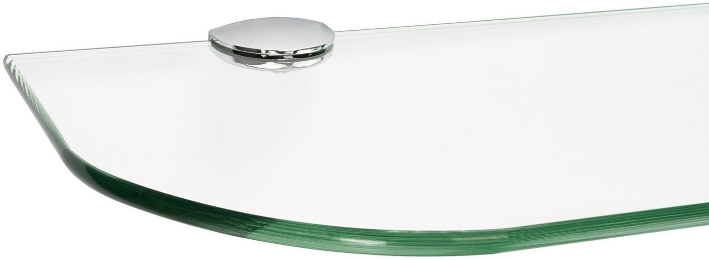 ib style Wandregal Glasregal 6mm klar 60 x 15 cm + Clip ROMY Verchromt, Glasboden aus ESG-Sicherheitsglas - Wandregal von ib style