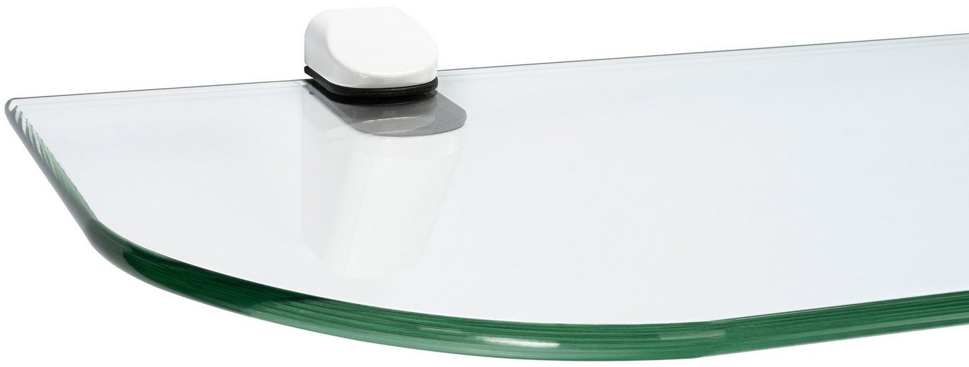 ib style Wandregal Glasregal 6mm klar 60 x 20 cm + Clip CUCALE Weiß, Glasboden aus ESG-Sicherheitsglas - Wandregal von ib style