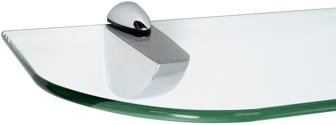 ib style Wandregal Glasregal 6mm klar 60 x 30 cm + Clip PELI Verchromt, Glasboden aus ESG-Sicherheitsglas - Wandregal von ib style