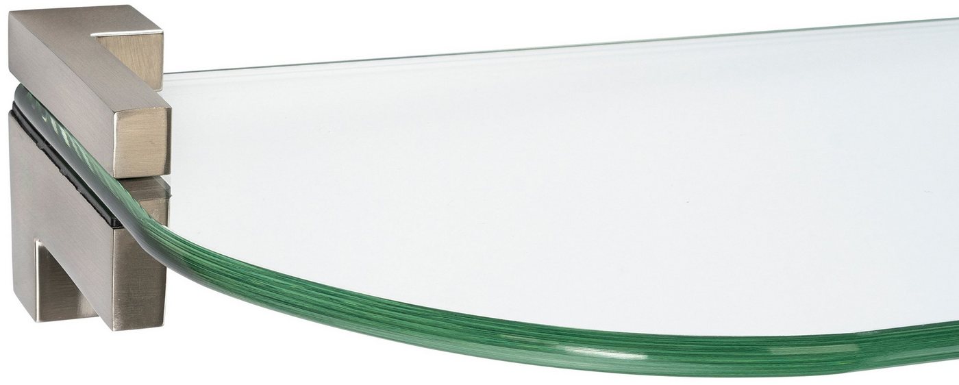 ib style Wandregal Glasregal 6mm klar 90 x 15 cm + Clip PIAZZA, Glasboden aus ESG-Sicherheitsglas - Wandregal von ib style