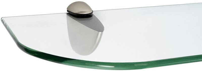 ib style Wandregal Glasregal 6mm klar 90 x 20 cm + Clip CLASSICO Edelstahloptik, Glasboden aus ESG-Sicherheitsglas - Wandregal von ib style