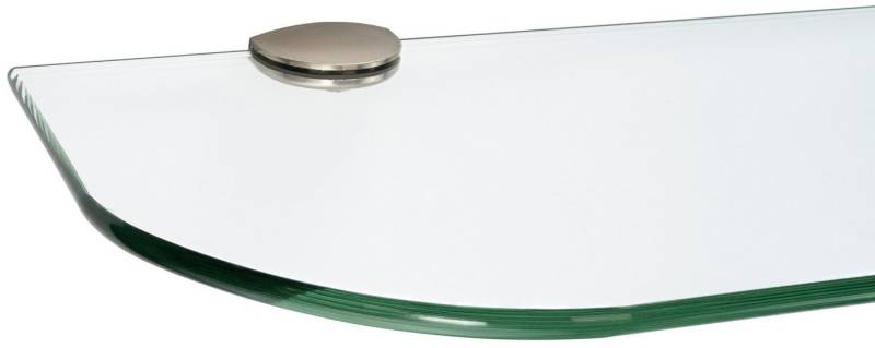 ib style Wandregal Glasregal 6mm klar 90 x 20 cm + Clip ROMY Edelstahloptik, Glasboden aus ESG-Sicherheitsglas - Wandregal von ib style