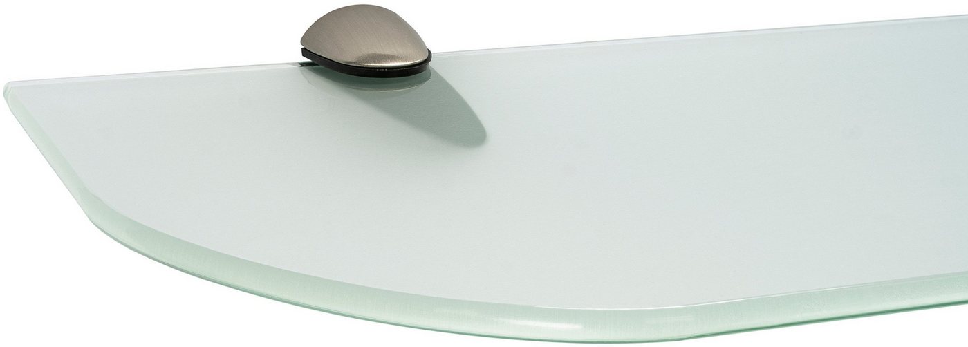 ib style Wandregal Glasregal 6mm satiniert 90 x 15 cm + Clip CLASSICO Edelstahloptik, Glasboden aus ESG-Sicherheitsglas - Wandregal von ib style