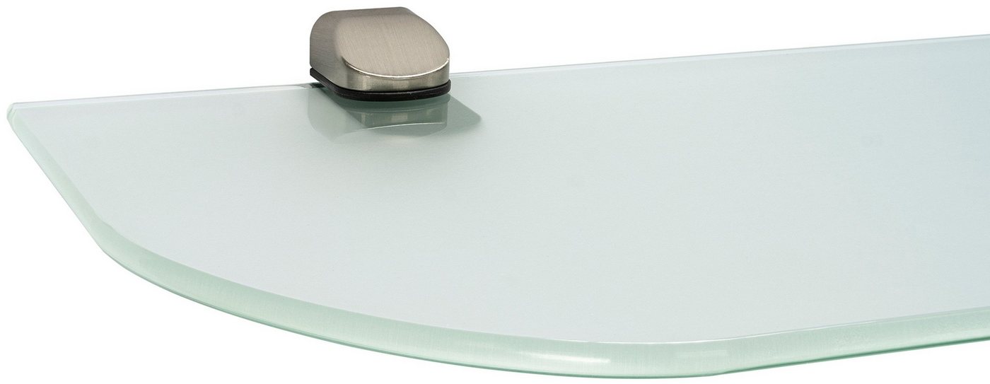 ib style Wandregal Glasregal 6mm satiniert 90 x 15 cm + Clip CUCALE Edelstahloptik, Glasboden aus ESG-Sicherheitsglas - Wandregal von ib style