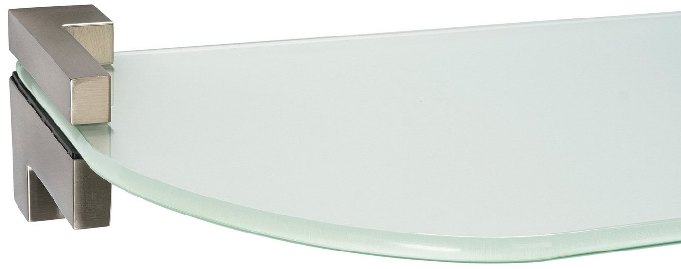 ib style Wandregal Glasregal 6mm satiniert 90 x 15 cm + Clip PIAZZA, Glasboden aus ESG-Sicherheitsglas - Wandregal von ib style